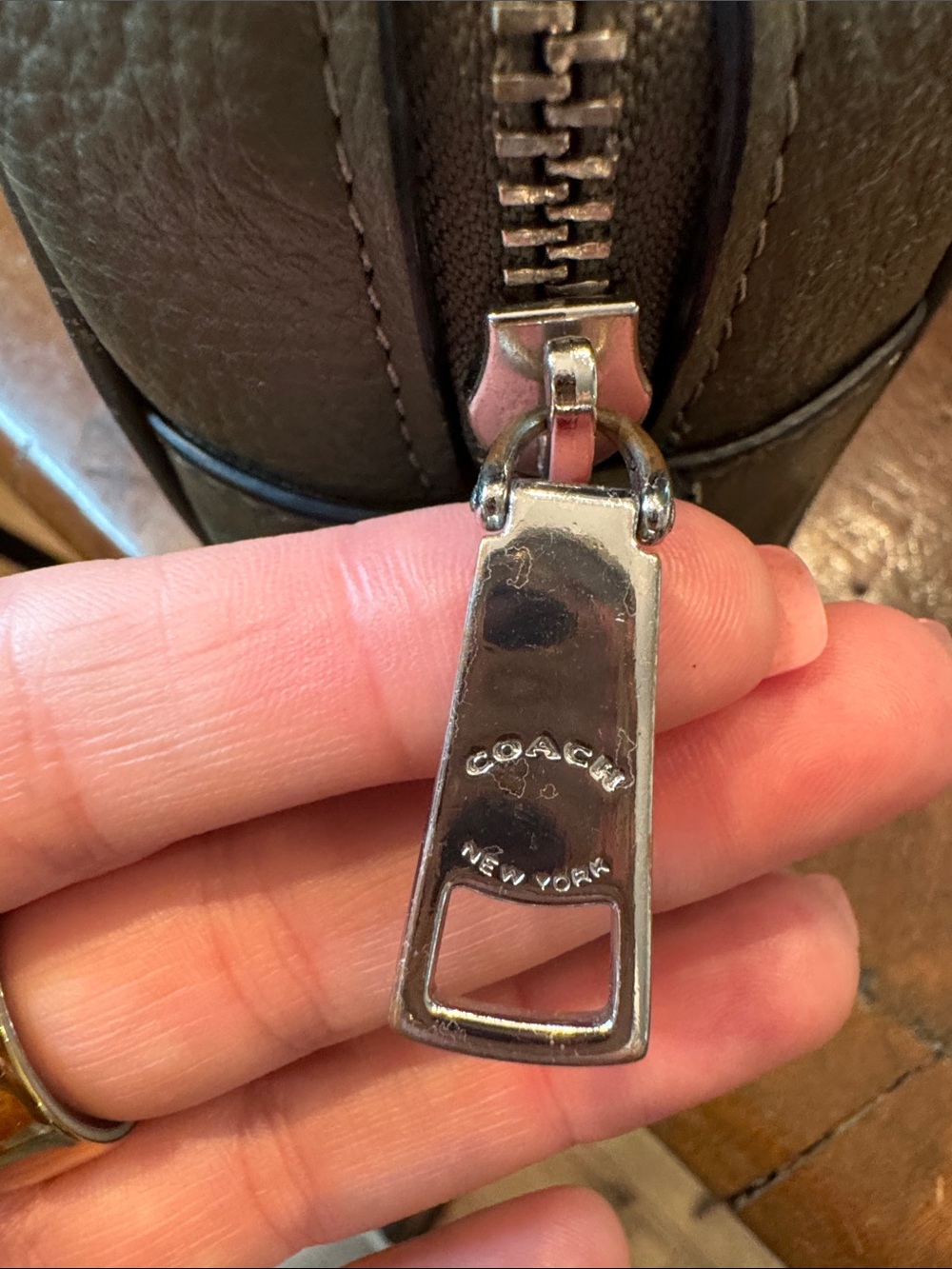 Coach Dempsey Pebbled Leather Camera Bag in Olive - Picture 13 of 13